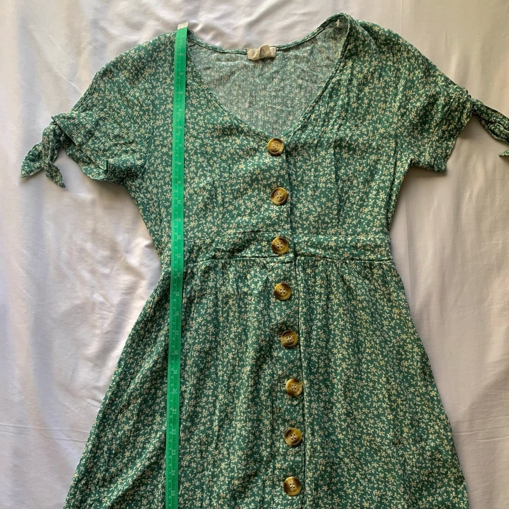 Green floral dress- sky and sparrow